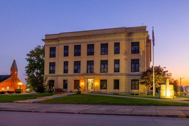 Petersburg, Indiana, USA - September 28, 2021: The Pike County Courthouse