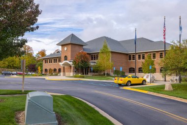 Suttons Bay, Michigan, USA - October 22, 2021: The Leelanau County Administration Building