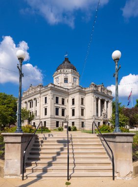 Bloomington, Indiana, USA - August 20, 2021: The Monroe County Courthouse