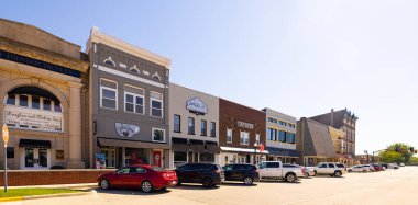 Covington, Indiana, USA - September 28, 2021: The business district on 4th Street