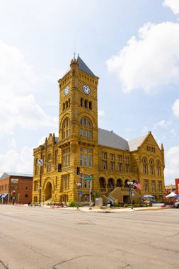 Bluffton, Indiana, USA - August 21, 2021: The  Wells County Courthouse
