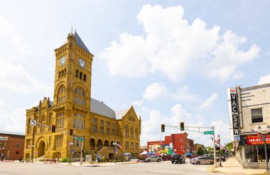 Bluffton, Indiana, USA - August 21, 2021: The  Wells County Courthouse