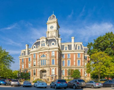 Noblesville, Indiana, USA - August 21, 2021: The Hamilton County Courthouse