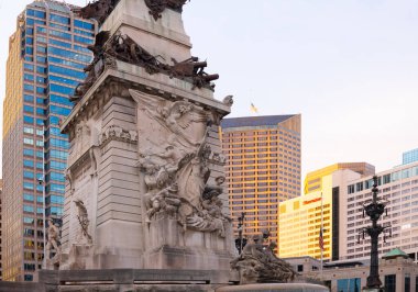 Indianapolis, Indiana, USA - October 19, 2021: The Indiana State Soldiers and Sailors Monument