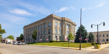 Portland, Indiana, USA - August 21, 2021: The Jay County  Courthouse