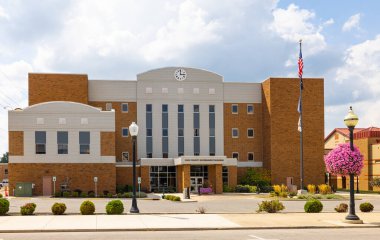 Logansport, Indiana, USA - August 22, 2021: The Cass County Government Building