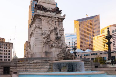 Indianapolis, Indiana, USA - October 19, 2021: The Indiana State Soldiers and Sailors Monument