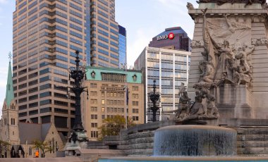Indianapolis, Indiana, USA - October 19, 2021: The Indiana State Soldiers and Sailors Monument