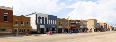Rochester, Indiana, USA - August 22, 2021: The business district on Main Street