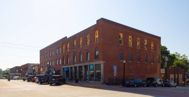 Danville, Indiana, USA - August 24, 2021: The business district on Marion Street