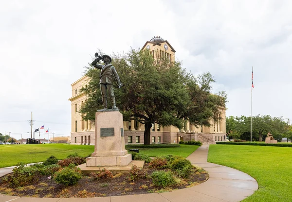 Corsicana Texas Usa August 2021 Navarro County Courthouse Its Confederate — Stock Photo, Image