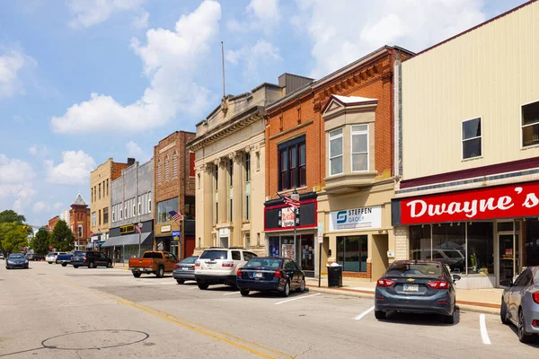 Bluffton Indiana Usa August 2021 Business District Market Street — Foto de Stock