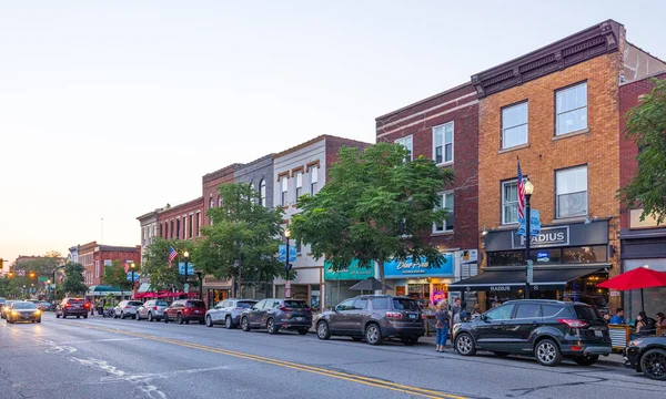 Valparaiso Indiana Usa August 2021 Business District Lincolnway Street — 图库照片