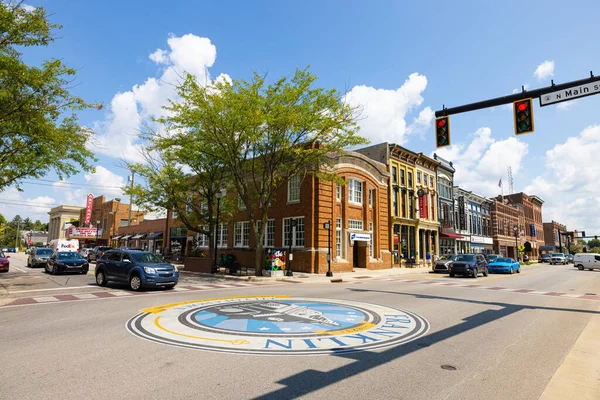 Franklin Indiana Usa August 2021 Business District Jefferson Street — Fotografia de Stock