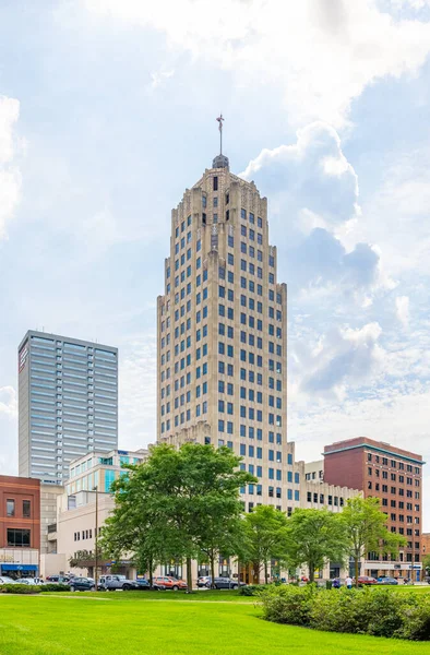 Fort Wayne Indiana Usa August 2021 Lincoln Bank Tower Seen — Photo