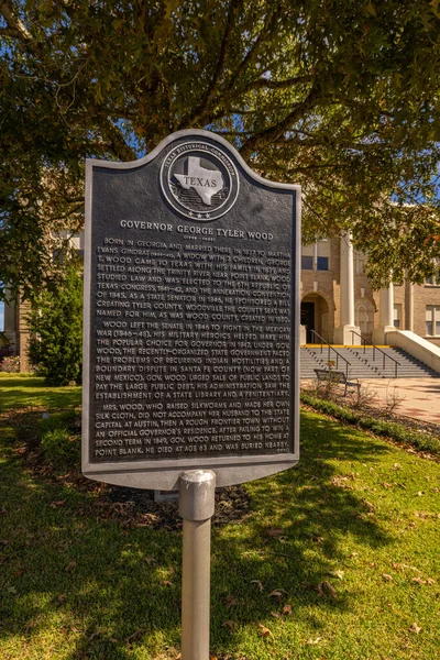 Coldspring Texas Usa October 2021 Plaque Telling History Governor George — Stock Photo, Image