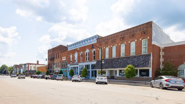 Spencer Indiana Usa August 2021 Business District Main Street — Zdjęcie stockowe