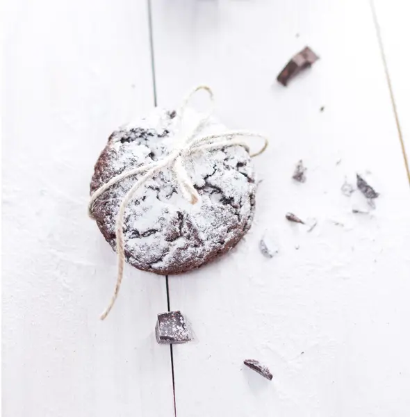 圣诞巧克力雪章饼干 — 图库照片