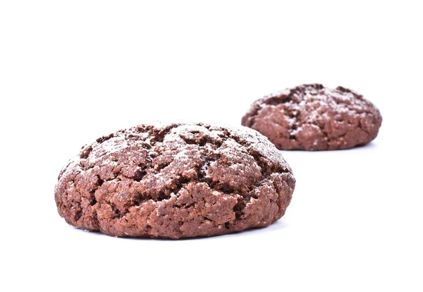 Chocolade koekjes geïsoleerd op de witte achtergrond — Stockfoto