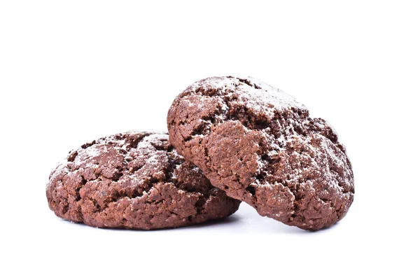 Chocolade koekjes geïsoleerd op de witte achtergrond — Stockfoto