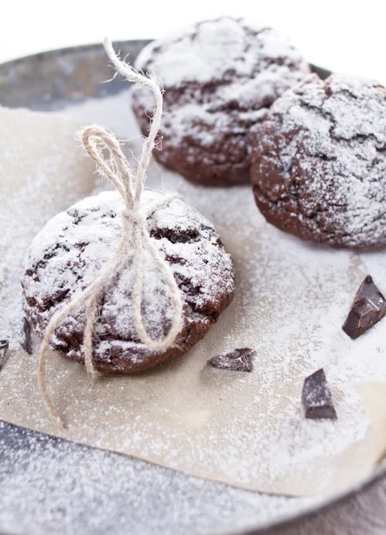 Biscuits au chocolat à la casquette pour Noël — Photo