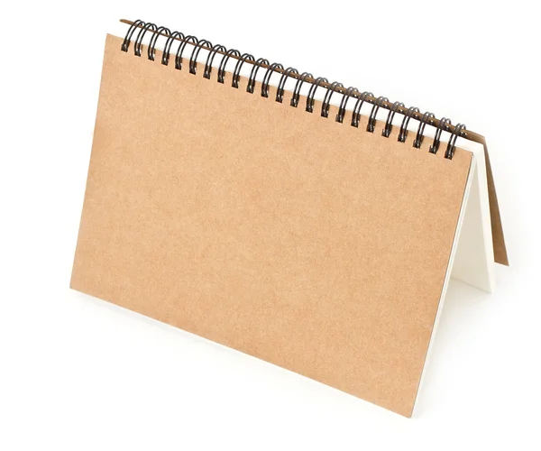 Capa frontal de notebook de papel reciclado em branco — Fotografia de Stock