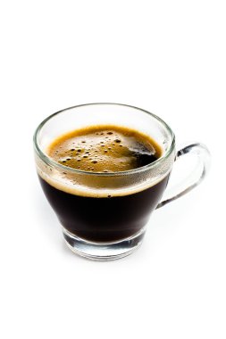 kahve espresso bardak kupa köpük beyaz arka plan ile