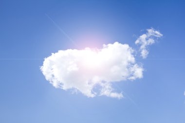 Wonderful white Clouds and Sunlight on the blue sky, background. clipart