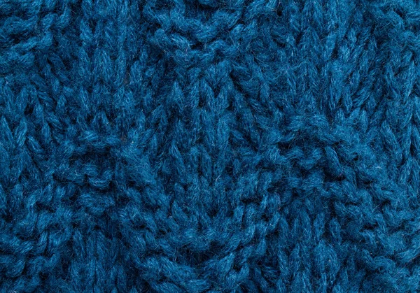 Blue knitting background texture. Knit woolen Fabric textile — Stock Photo, Image