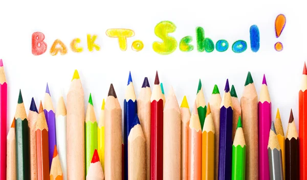 Back to School background with colored pencils. Copy space for posters. — Stock Photo, Image