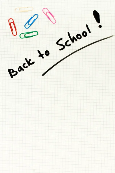 Squared paper white blank back to school background. — Stock Photo, Image