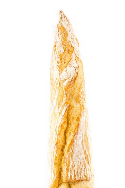 A demi French Crusty Baguette of whole wheat bread on a white background. — Stock Photo, Image