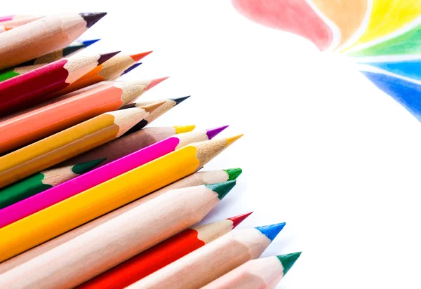 Back to School background with colored pencils. Copy space for posters — Stock Photo, Image