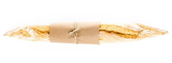 Fresh Delicious French Baguette on white background closeup. — Stock Photo, Image