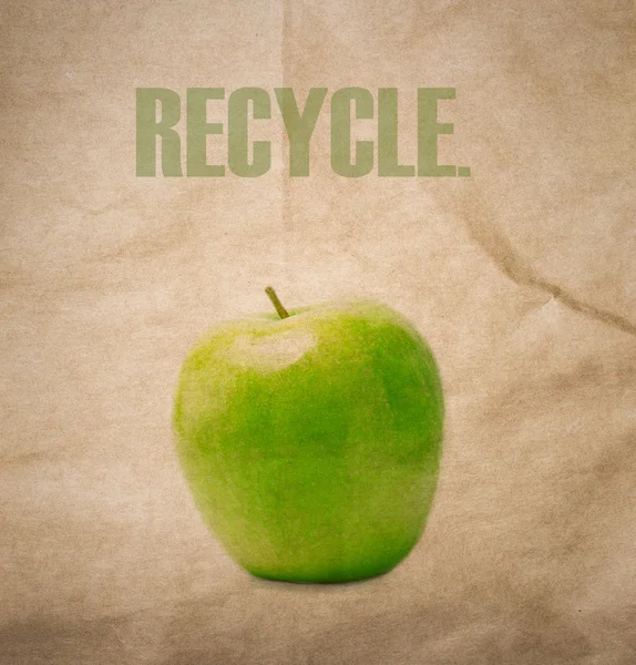 Brun naturliga återvunnet papper textur bakgrund. tror grön. — Stockfoto