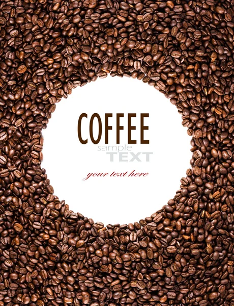 Kreisrahmen aus gerösteten Kaffeebohnen — Stockfoto