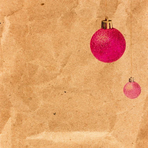 Tarjeta de Navidad Vintage con bolas brillantes — Foto de Stock