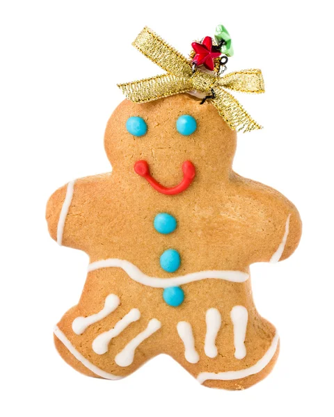 Gingerbread man meisje Kerstmis cookie — Stockfoto