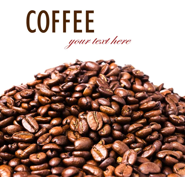 Palonych ziaren kawy wielki na białym tle — Zdjęcie stockowe