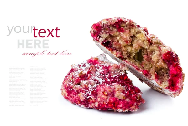 Granola cookie with oatmeal and raspberries. — Stock Photo, Image