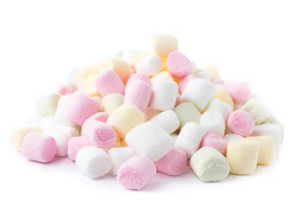 A pile of small colored puffy marshmallows — Stock Photo, Image