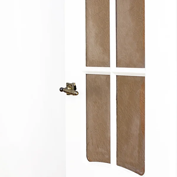 Vintage dörrhandtag på vit trädörr — Stockfoto