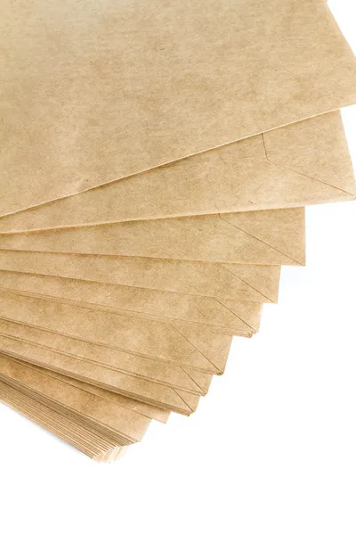 Pilha de envelopes de papel reciclado — Fotografia de Stock