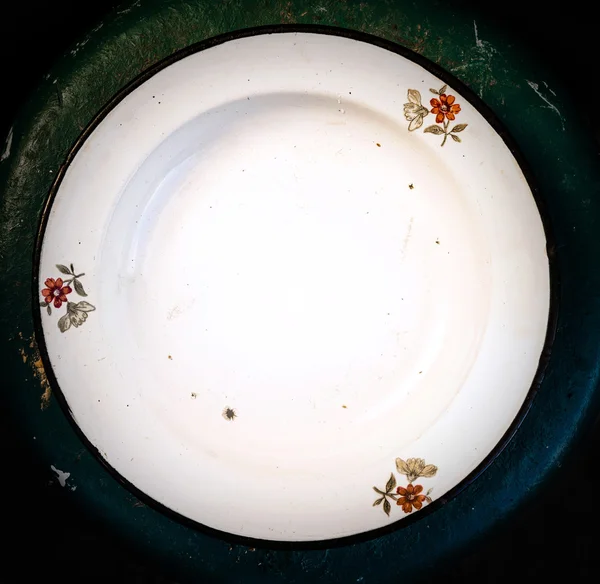 Kitchen Empty rustic white plate — Stock Photo, Image