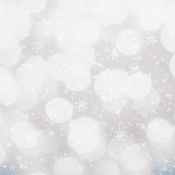 Defocused silver and white Christmas Bokeh background — Stock Photo, Image