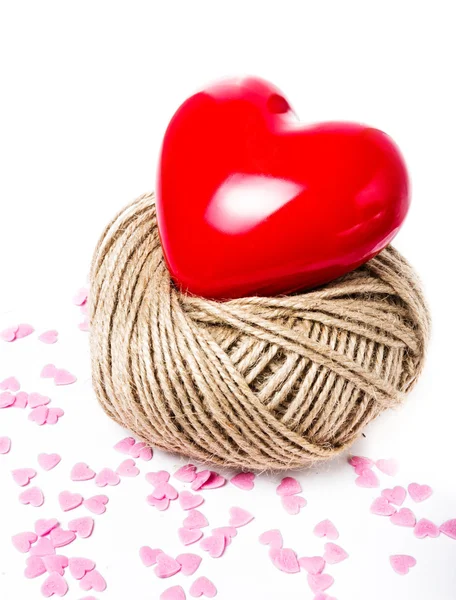 Fondo de San Valentín con corazón rojo — Foto de Stock