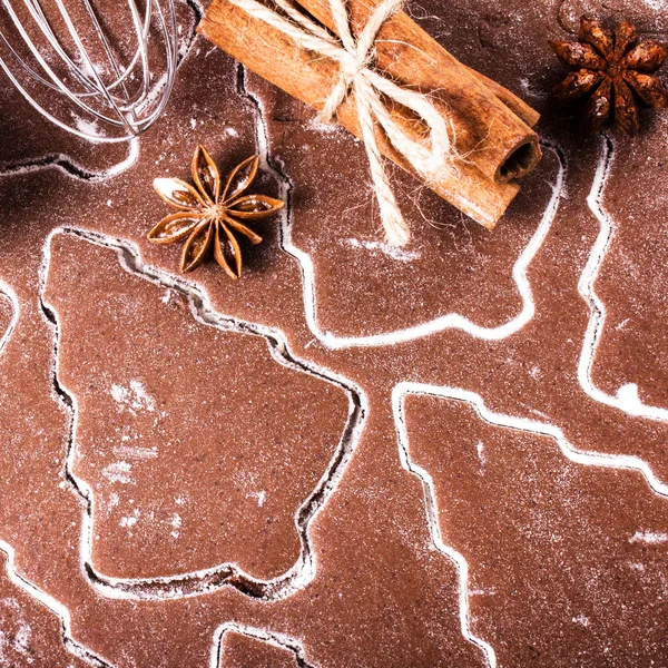 Lebkuchen für Weihnachten backen — Stockfoto