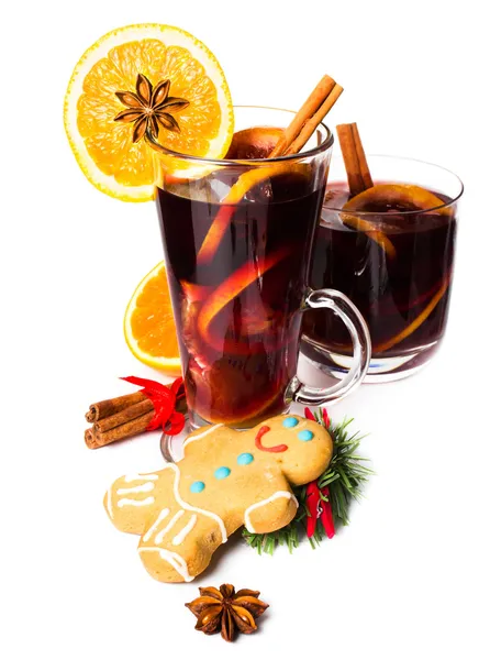 Kırmızı sıcak Noel mulled şarap — Stok fotoğraf