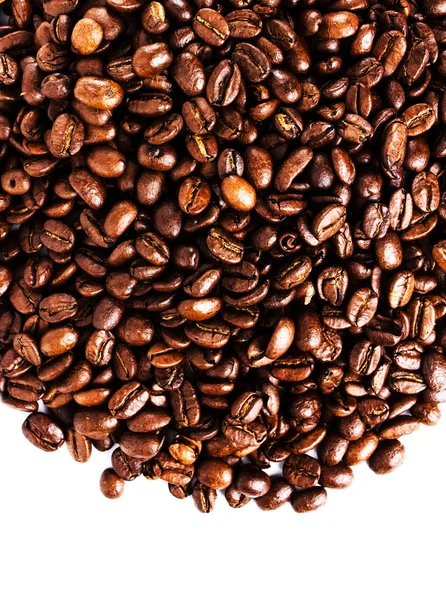 本文 copyspace で白い背景で隔離のコーヒー豆 — ストック写真
