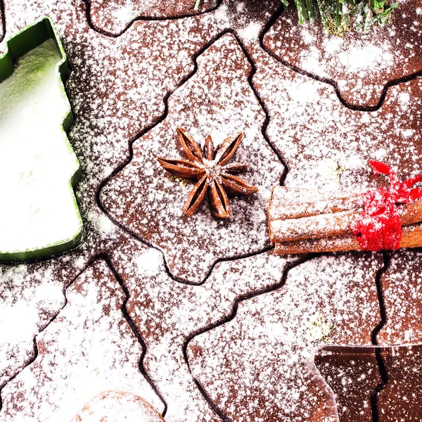 Weihnachten Lebkuchen backen Hintergrund — Stockfoto